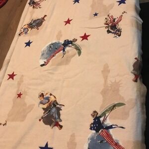 Norman Rockwell Saturday Evening Post Rosie Riveter Uncle Sam Flannel Fabric 2.5